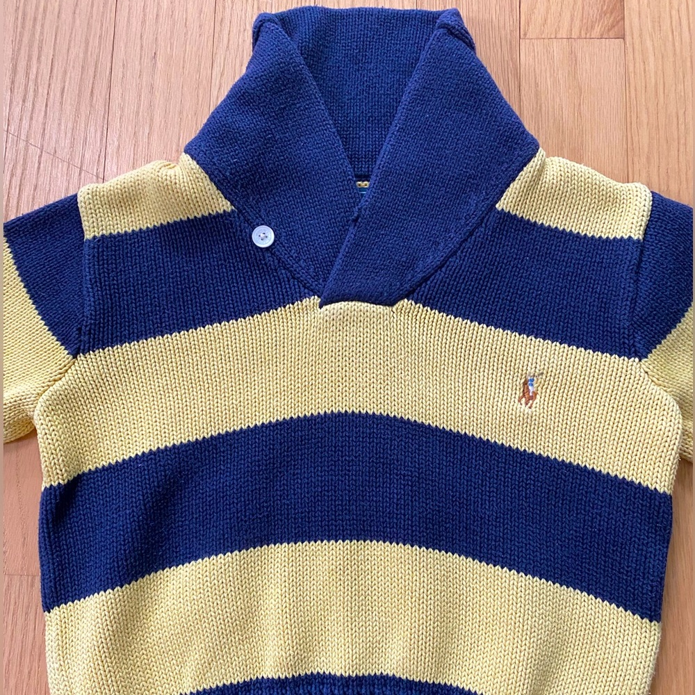 Polo Ralph Lauren Blue and Yellow Sweater Boys 4T